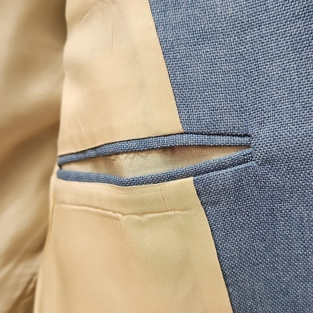 Levi's Panatela Linen Look Jacket Blue 70s Baby Blue
